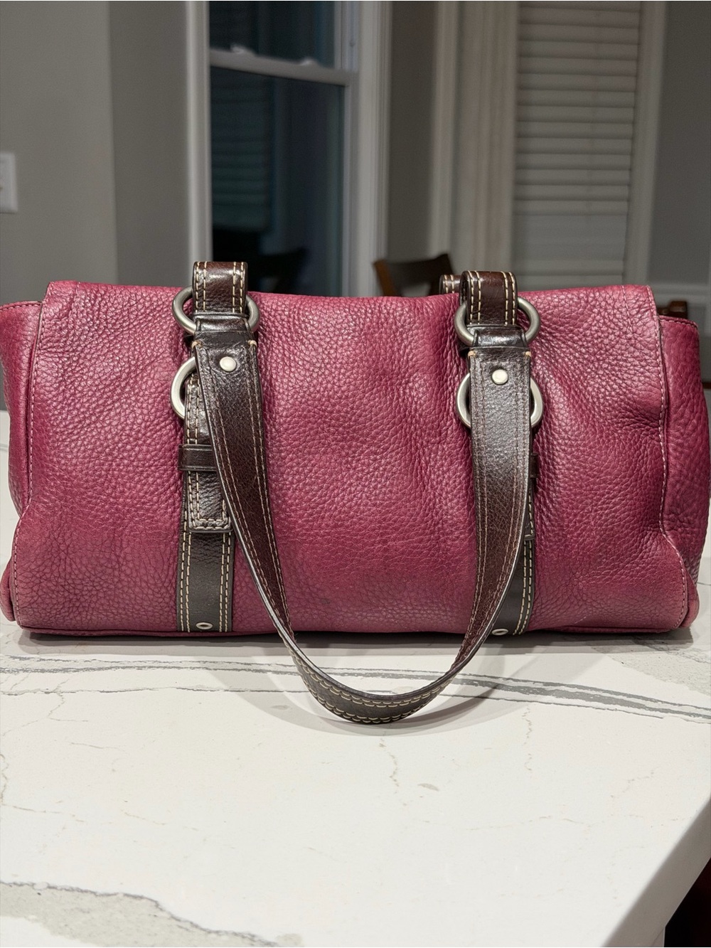 Vintage Y2K Coach Chelsea Plum Pebbled Leather Satchel Style: F10887